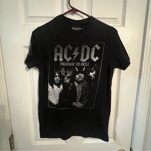 Vintage 90’s AC/DC Charcoal Gray Logo T-Shirt Small